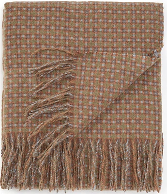 Southern Living Kent Basketweave & Dotted Reversible Fringed Throw