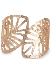 Southern Living Leaf Hammered Metal Cuff Bracelet