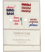 Southern Living Mahjong Acrylic Cocktail Stir Sticks, Set of 4