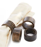 Southern Living Mango Wood Napkin Rings, Set of 4