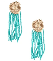 Southern Living Metal Flower Beaded Resort Tassel Earrings