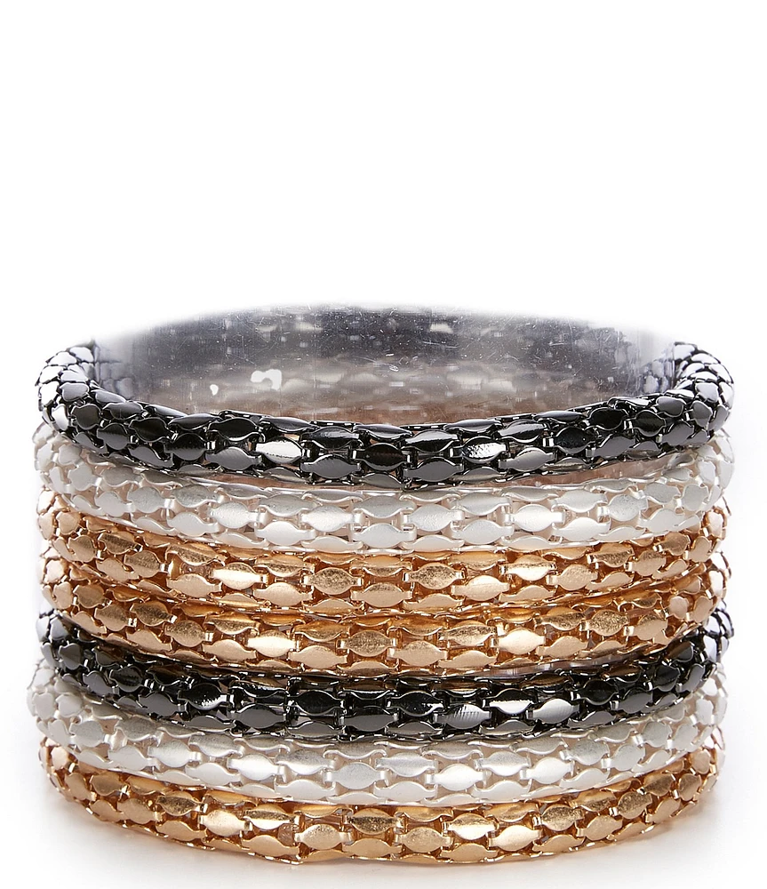 Southern Living Metal Mesh Stretch Bracelet Set