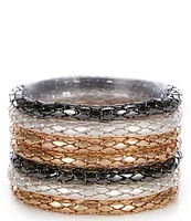 Southern Living Metal Mesh Stretch Bracelet Set