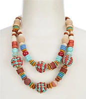 Southern Living Mixed Media Double Strand Resort Statement Necklace
