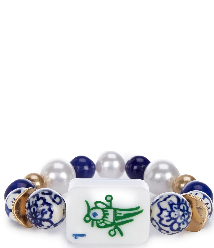 Southern Living Mixed Media Mahjong Tile Stretch Bracelet