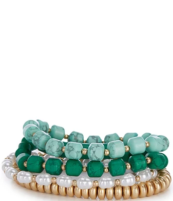 Southern Living Mixed Media Stretch Bracelet Set