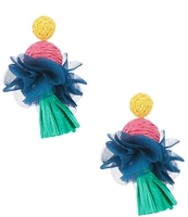Southern Living Multi Color Raffia Petal Drop Earrings