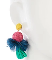 Southern Living Multi Color Raffia Petal Drop Earrings