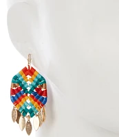 Southern Living Multi Woven Skakey Resort Chandelier Earrings