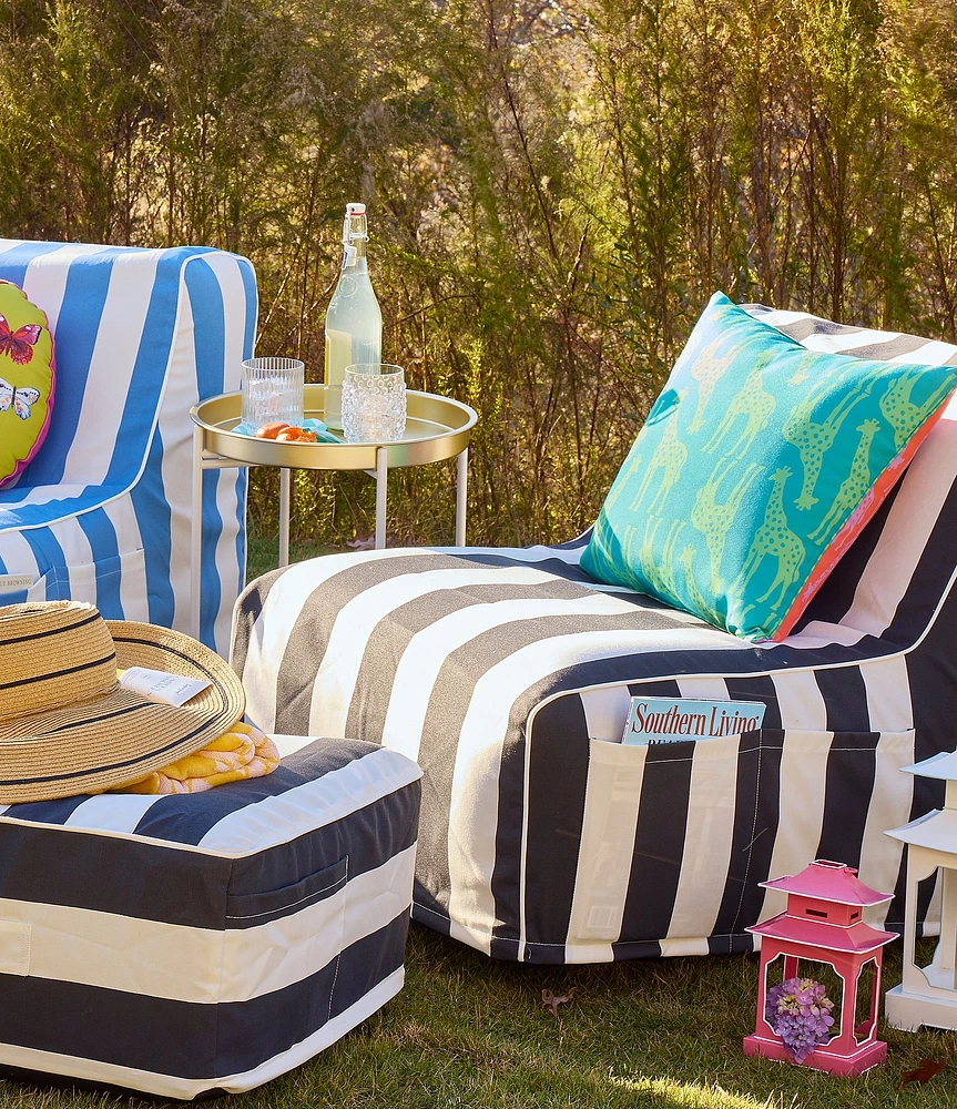 Southern Living Summer Shop Collection Cabana Stripe Slipcovered Armless Inflatable Chair