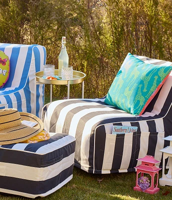 Southern Living Summer Shop Collection Cabana Stripe Slipcovered Armless Inflatable Chair