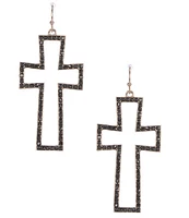 Southern Living Pave Cross Drop Earrings