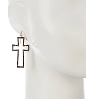 Southern Living Pave Cross Drop Earrings