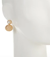 Southern Living Pearl Cab Filigree Bead Drop Earrings