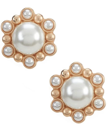 Southern Living Pearl Flower Stud Earrings