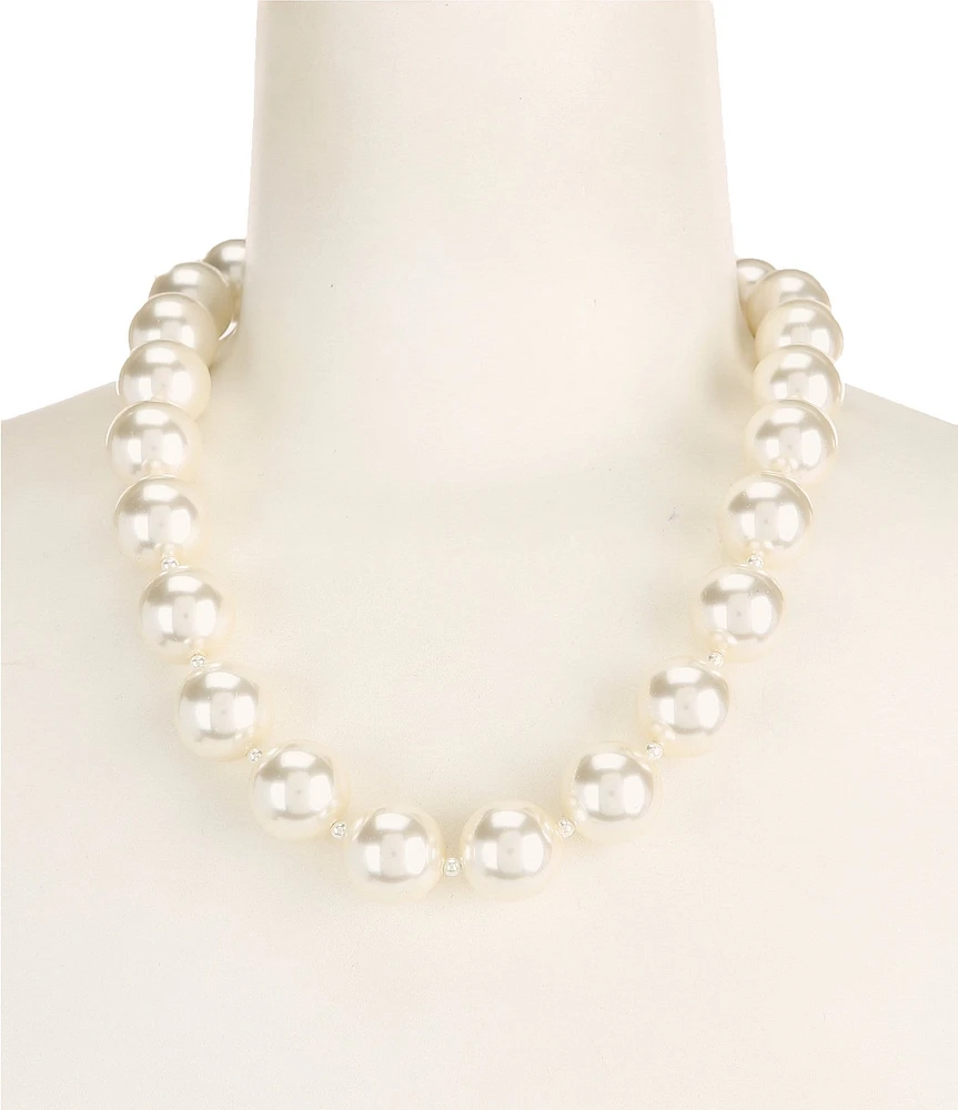 Southern Living Pearl Jet Ribbon Bow Collar Necklace