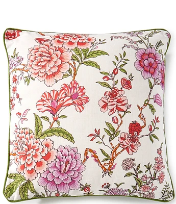 Southern Living Pink Floral Print Decorative Pillow