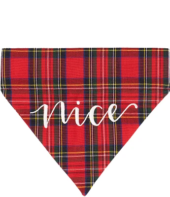 Southern Living Reversible Naughty/Nice Plaid Pet Bandana