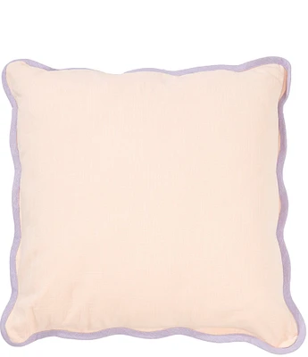 Southern Living Scalloped Contrast Trim Pillow
