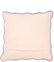 Southern Living Scalloped Contrast Trim Pillow