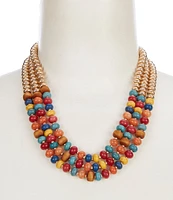 Southern Living Semi Precious Beaded Short Multi-Strand Necklace