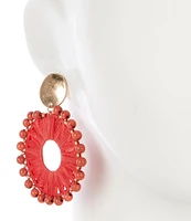 Southern Living Semi Precious Stone Border Woven Resort Orbital Earrings