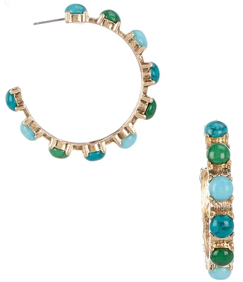 Southern Living Semi Precious Stone Resort Hoop Earrings