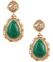 Southern Living Semi Precious Stone with Coin Drop Statement Earrings