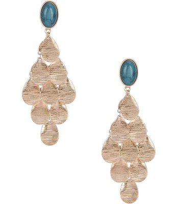 Southern Living Semi Precious Stone with Metal Shakey Drop Earrings