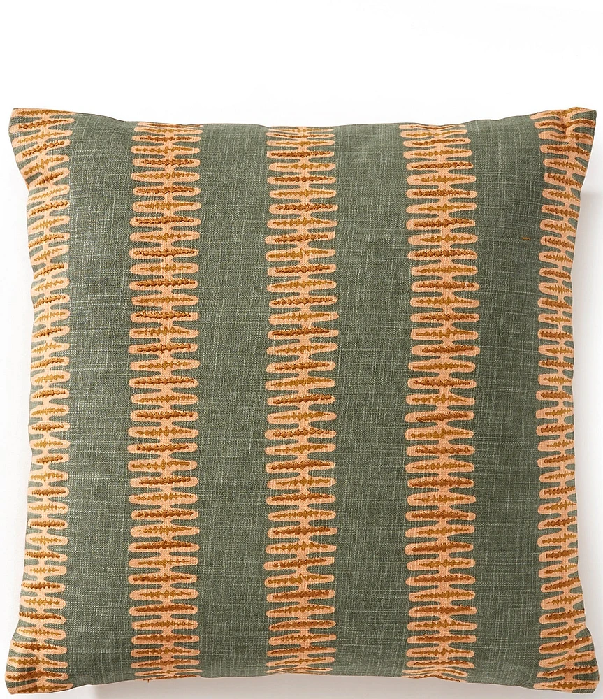 Southern Living Simplicity Collection Embroidered Stripe Square Pillow