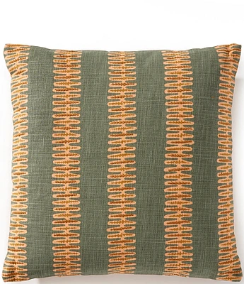 Southern Living Simplicity Collection Embroidered Stripe Square Pillow