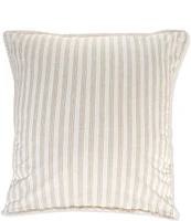 Southern Living Simplicity Duo Cotton & Linen Solid & Striped Fringed Reversible Euro Sham