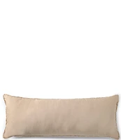 Southern Living Simplicity Duo Cotton & Linen Solid & Striped Fringed Reversible Pillow