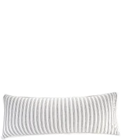 Southern Living Simplicity Duo Cotton & Linen Solid & Striped Fringed Reversible Pillow