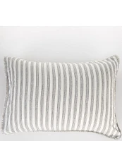 Southern Living Simplicity Duo Cotton & Linen Solid & Striped Fringed Reversible Sham