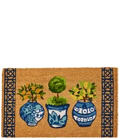 Southern Living Summer Shop Topiary Vinyl Backed Coir Doormat