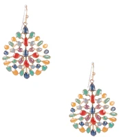 Southern Living Swirl Textured Multi Epoxy Resort Metal Drop Earrings