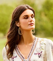 Southern Living Textured Teardrop Orbital Drop Earrings