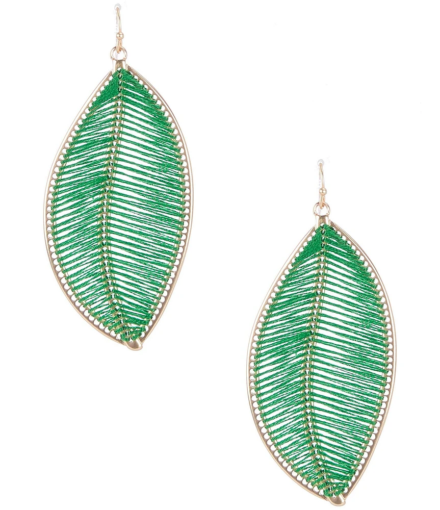 Southern Living Thread Wrapped Leaf Finding Resort Drop Earrings