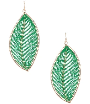 Southern Living Thread Wrapped Leaf Finding Resort Drop Earrings