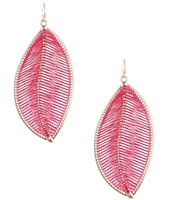 Southern Living Thread Wrapped Leaf Finding Resort Drop Earrings