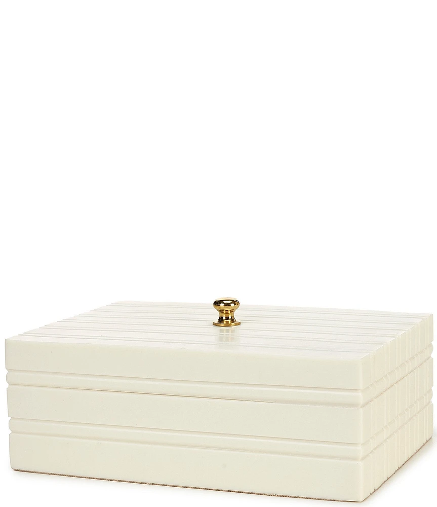 Southern Living White Decorative Trinket Box with Handle