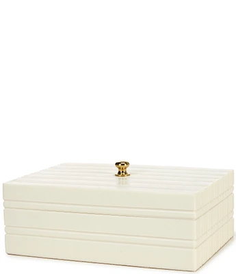 Southern Living White Decorative Trinket Box with Handle