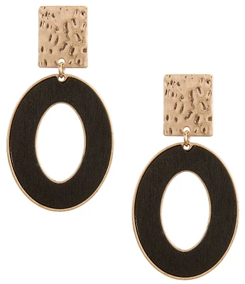 Southern Living Wood Oval Drop Earrings