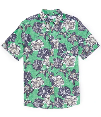 Southern Tide Beach Blooms Short Sleeve Woven Shirt