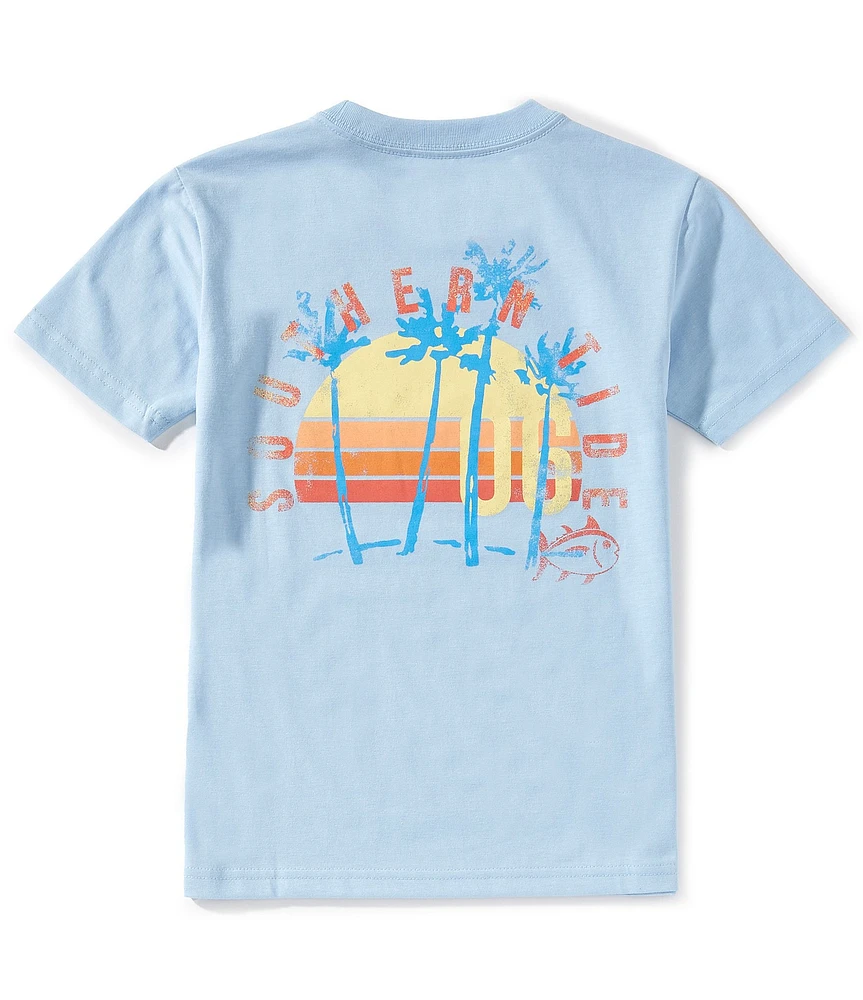 Southern Tide Big Boys 8-20 Sunset Palms SS T-Shirt