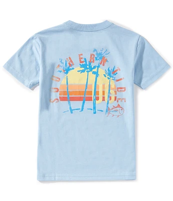 Southern Tide Big Boys 8-20 Sunset Palms SS T-Shirt