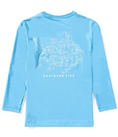 Southern Tide Big Boys 8-20 Uh Oh Sharks Performance Long Sleeve T-Shirt