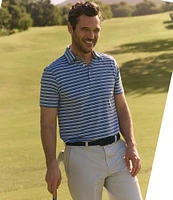 Southern Tide Brrr-Eeze Pearl Cove Stripe Short Sleeve Polo Shirt