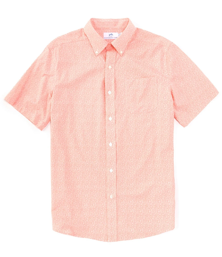 Southern Tide Brrr° What The Shell Woven Short Sleeve Sport Shirt